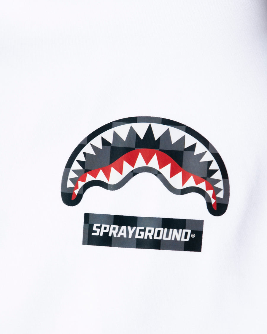 CHECKERED SHARK HOODIE WHITE
