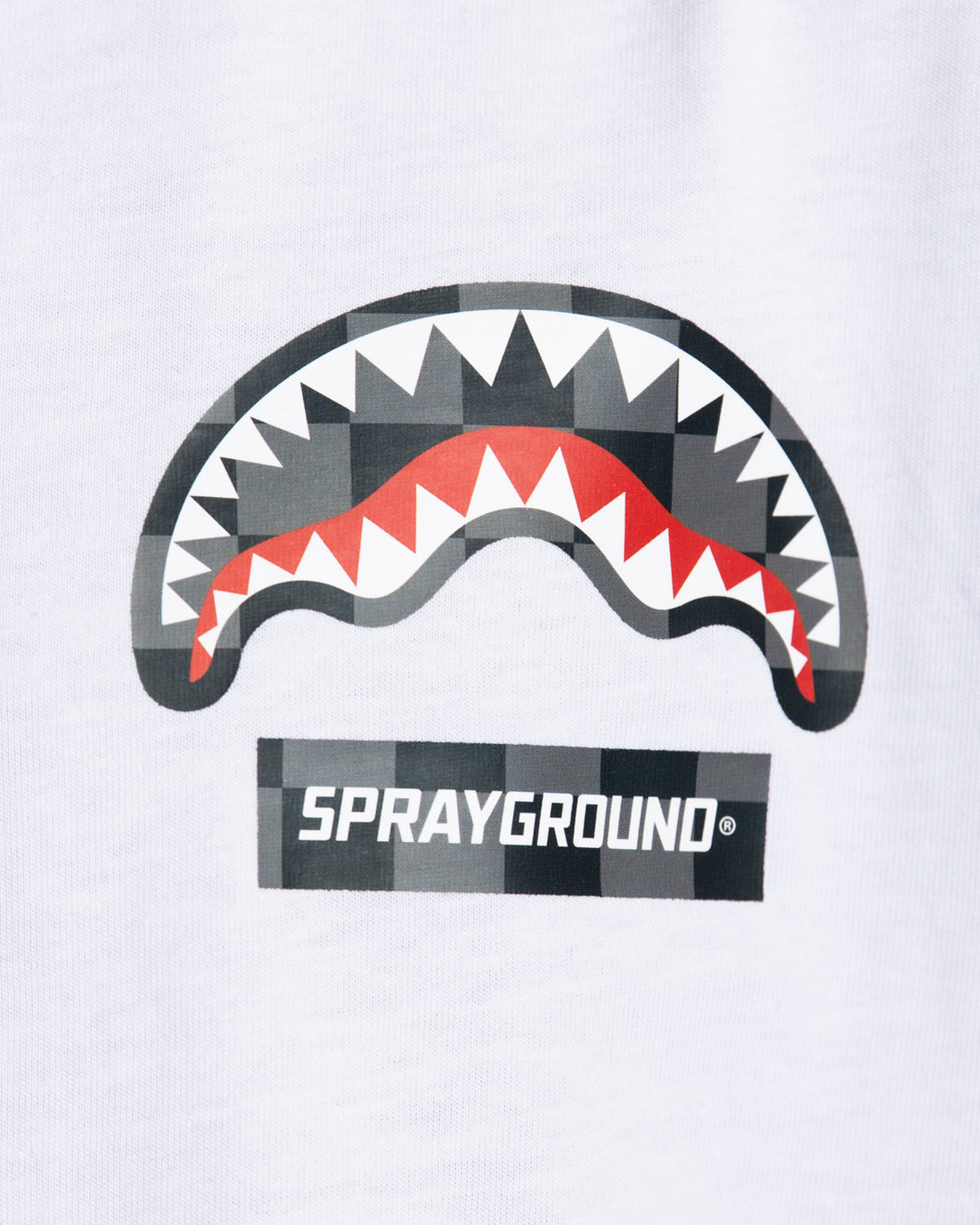 CHECKERED SHARK T-SHIRT WHITE