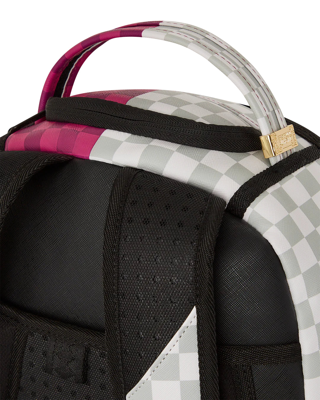 Pink&cream Check Backpack