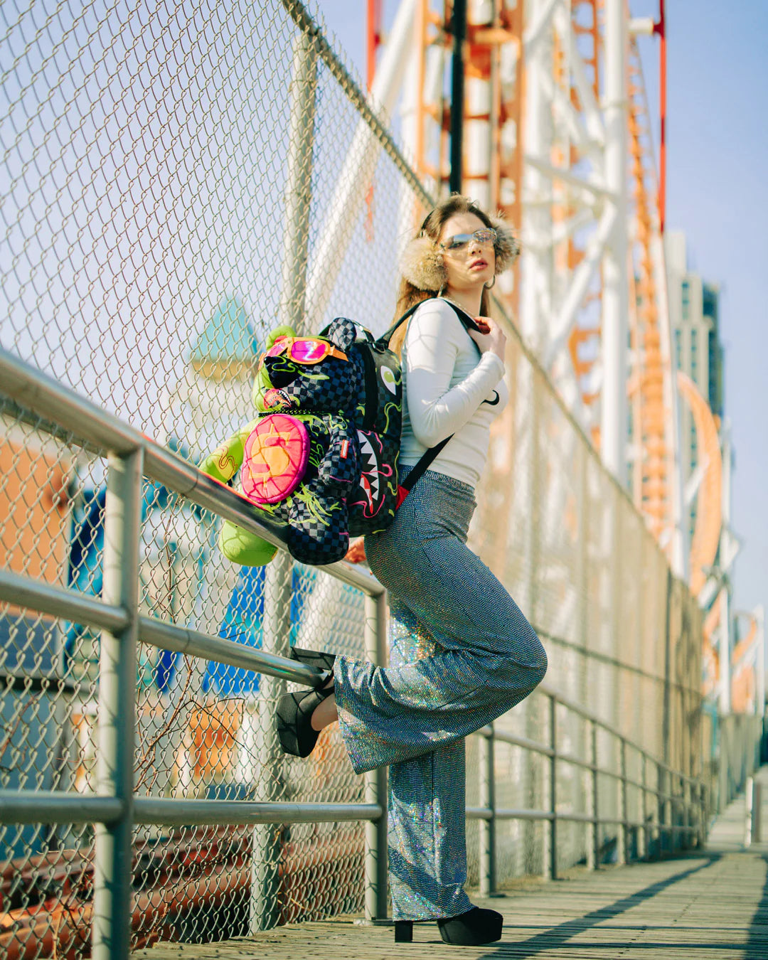 Slime Dime Bear On Bag Backpack