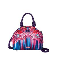 Brushed Neon Flowers Shark Handbag