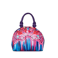 Brushed Neon Flowers Shark Handbag