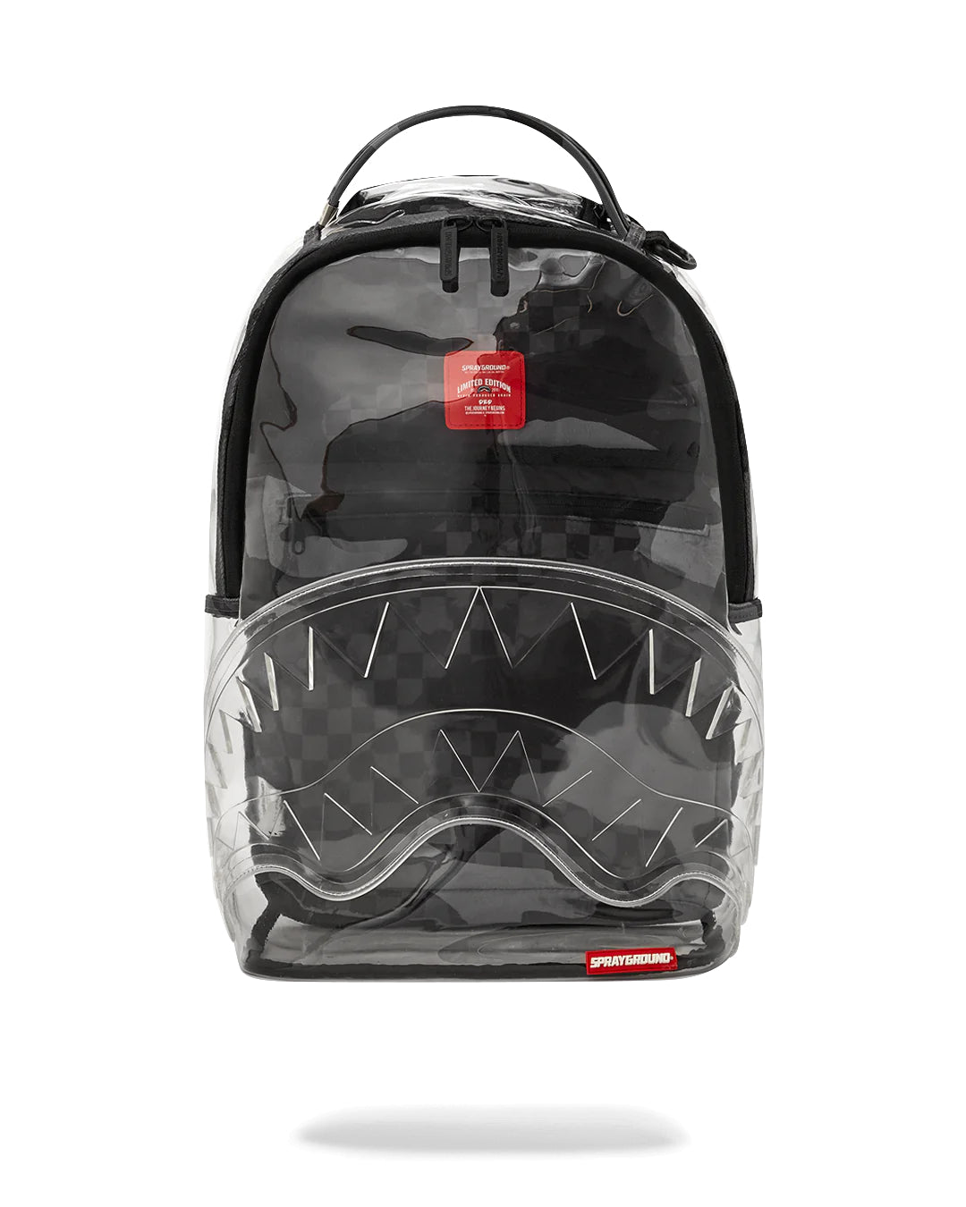 Clear Grey Check Clear Backpack