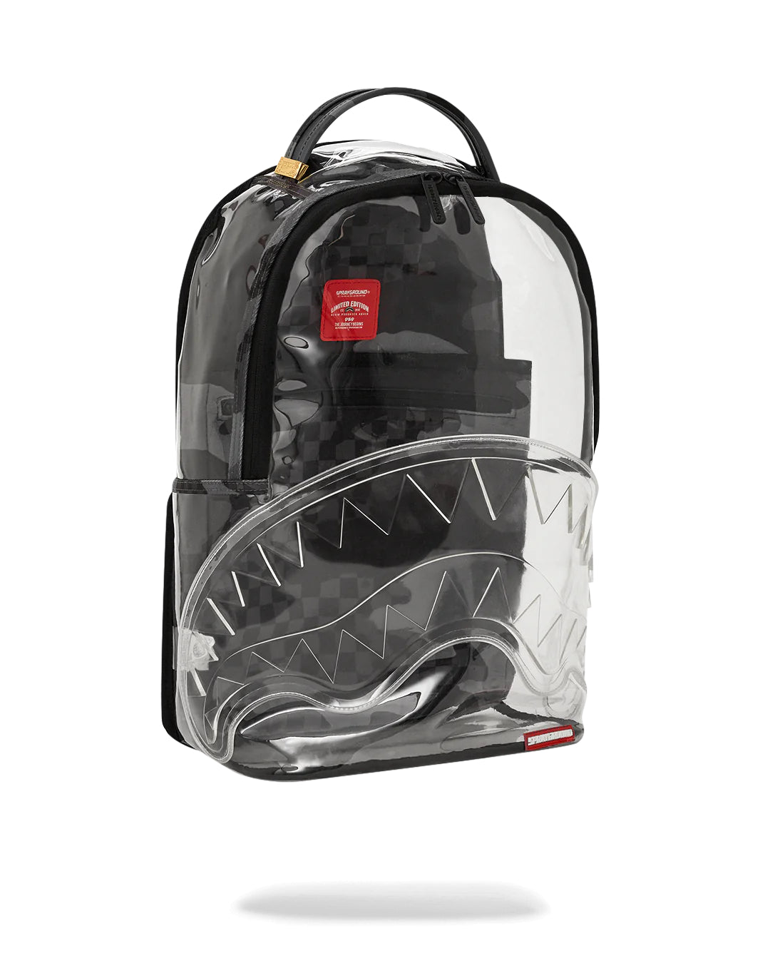 Clear Grey Check Clear Backpack