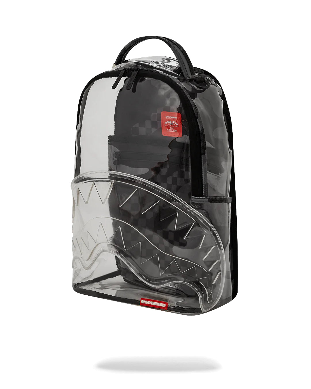 Clear Grey Check Clear Backpack