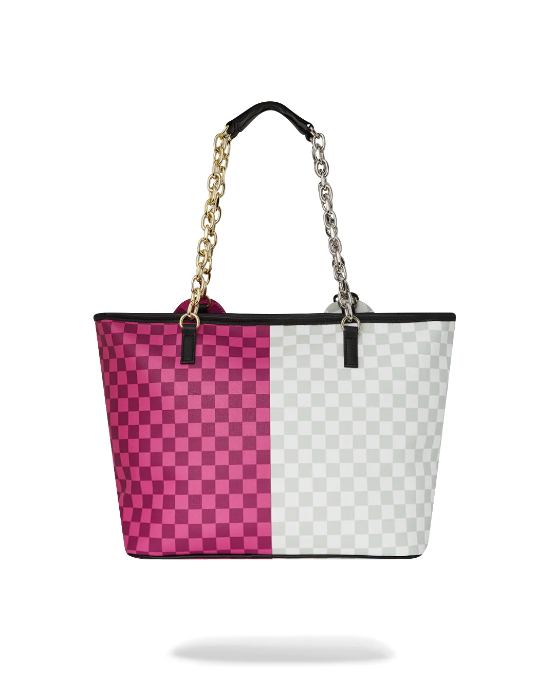 Pink&cream Check Moneybear Head Tote