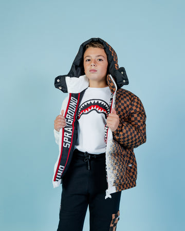 Niño / Niña  - Spray Checkered Down Jacket