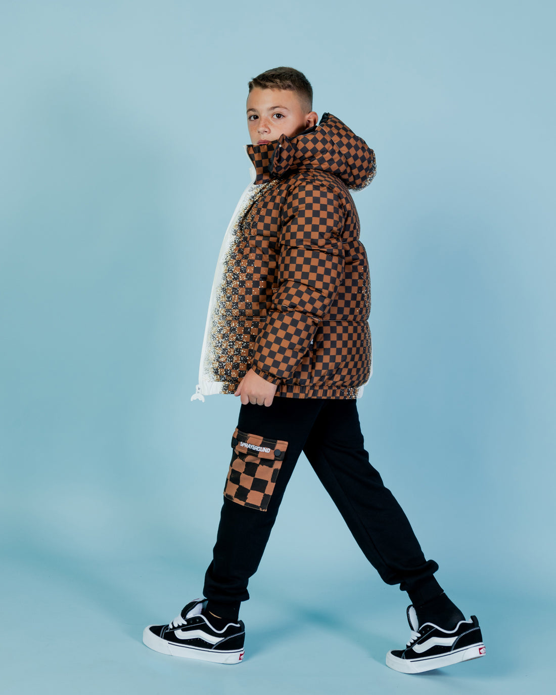 Ragazzo/a - Spray Checkered Down Jacket