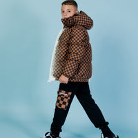 Ragazzo/a - Spray Checkered Down Jacket