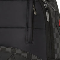 Black Puffer Grey Check Backpack