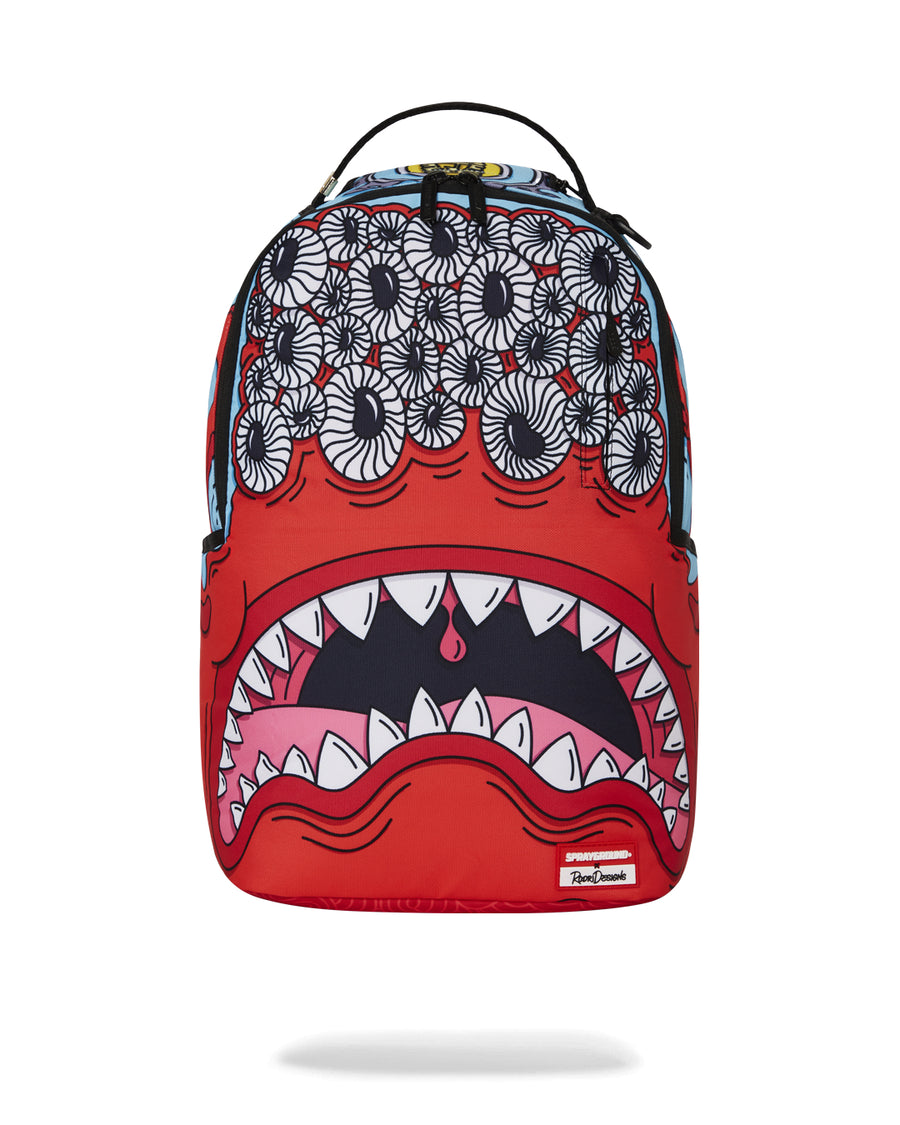 Jorge Rodriguez Many Eyed Red Monster Backpack