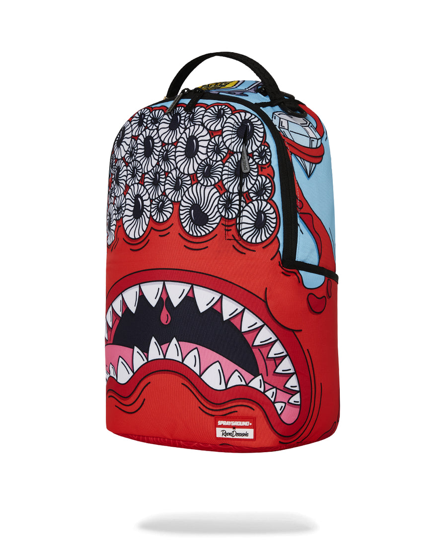 Jorge Rodriguez Many Eyed Red Monster Backpack