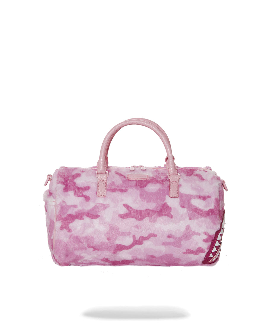 Pink Fur Camo Duffle