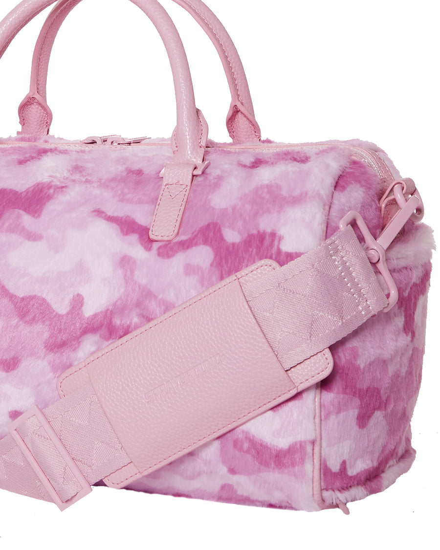 Pink Fur Camo Duffle