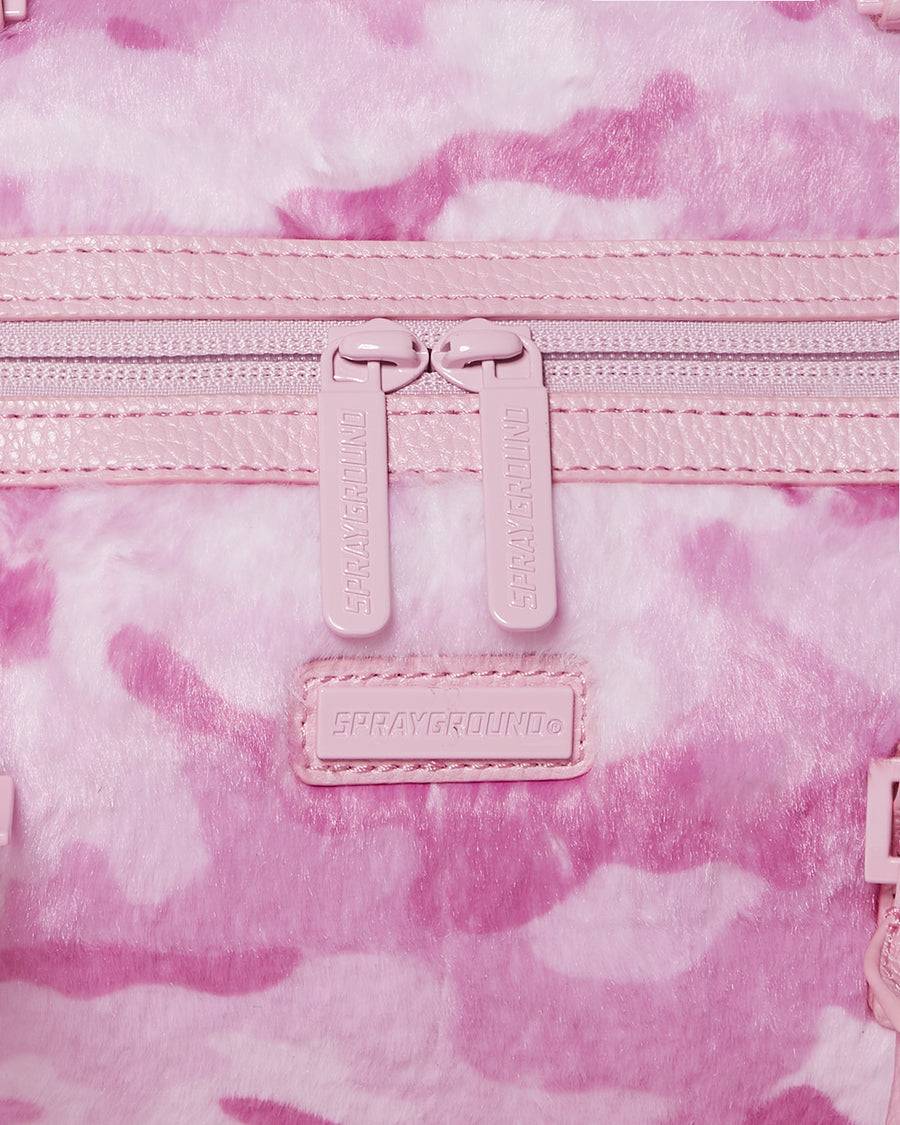 Pink Fur Camo Duffle