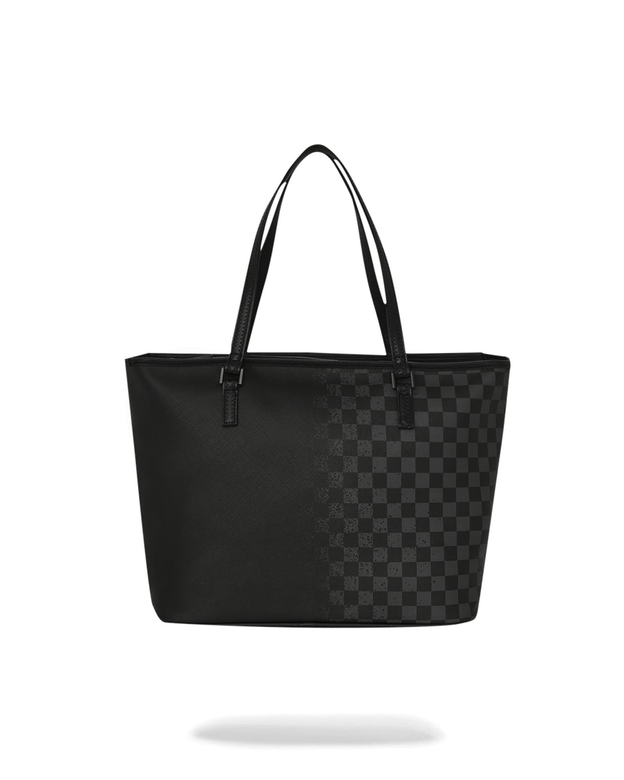 Half Spritz Black/grey Check Tote