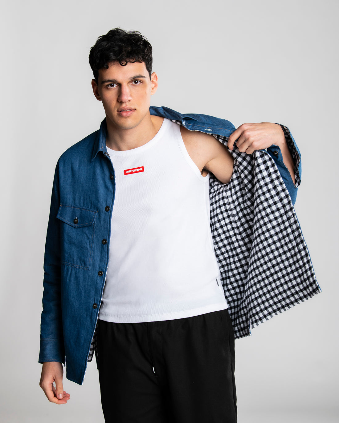 CHECK DENIM DOUBLE SHIRT