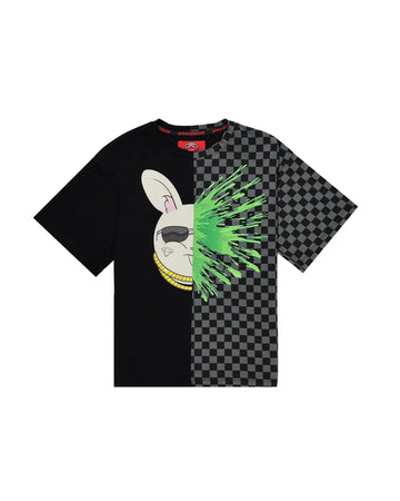 SPLATTER BUNNY SPLIT OVER T-SHIRT