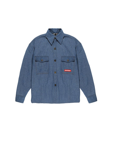 CHECK DENIM PADDED DOUBLE SHIRT J