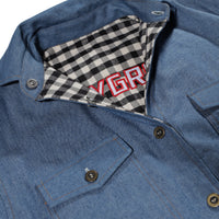 CHECK DENIM PADDED DOUBLE SHIRT J