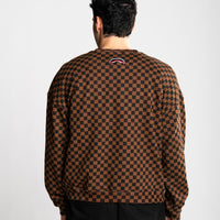 CHECKERED COLOR SCRATCH CREWNECK