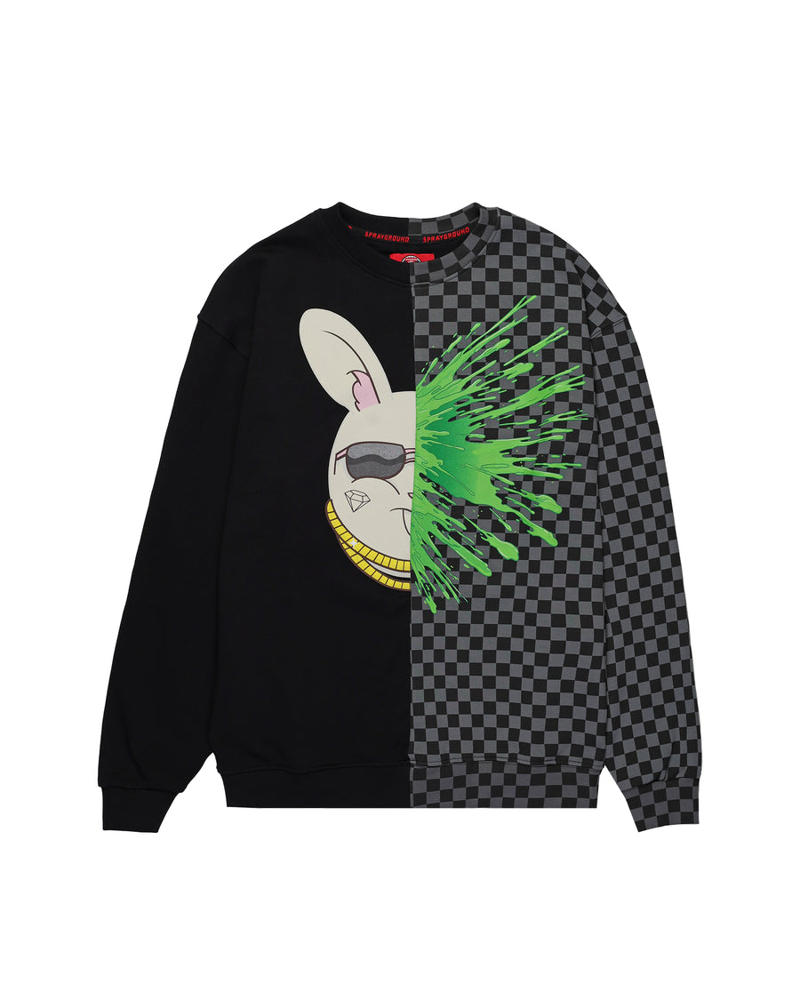 SPLATTER BUNNY SPLIT CREWNECK