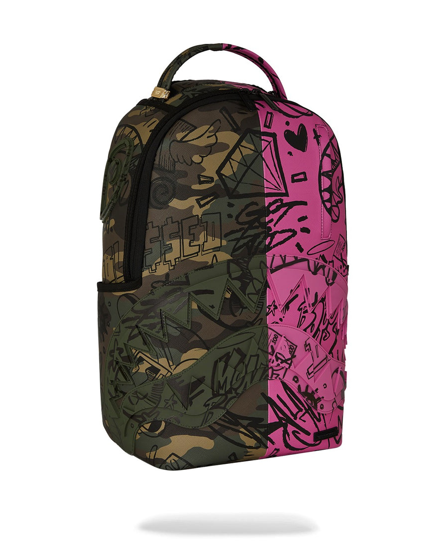 SPLIT PINK AND CAMO DLX BACKPACK