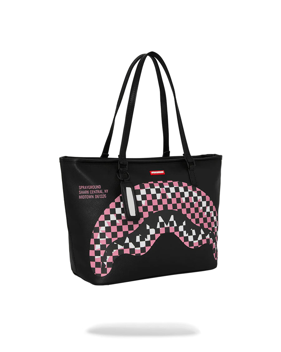 SHARK CENTRAL BREAKUP CHECK SORBET GREY TOTE