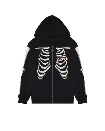 GLOW IN THE DARK SHARK BONE DOUBLE FULL-ZIP