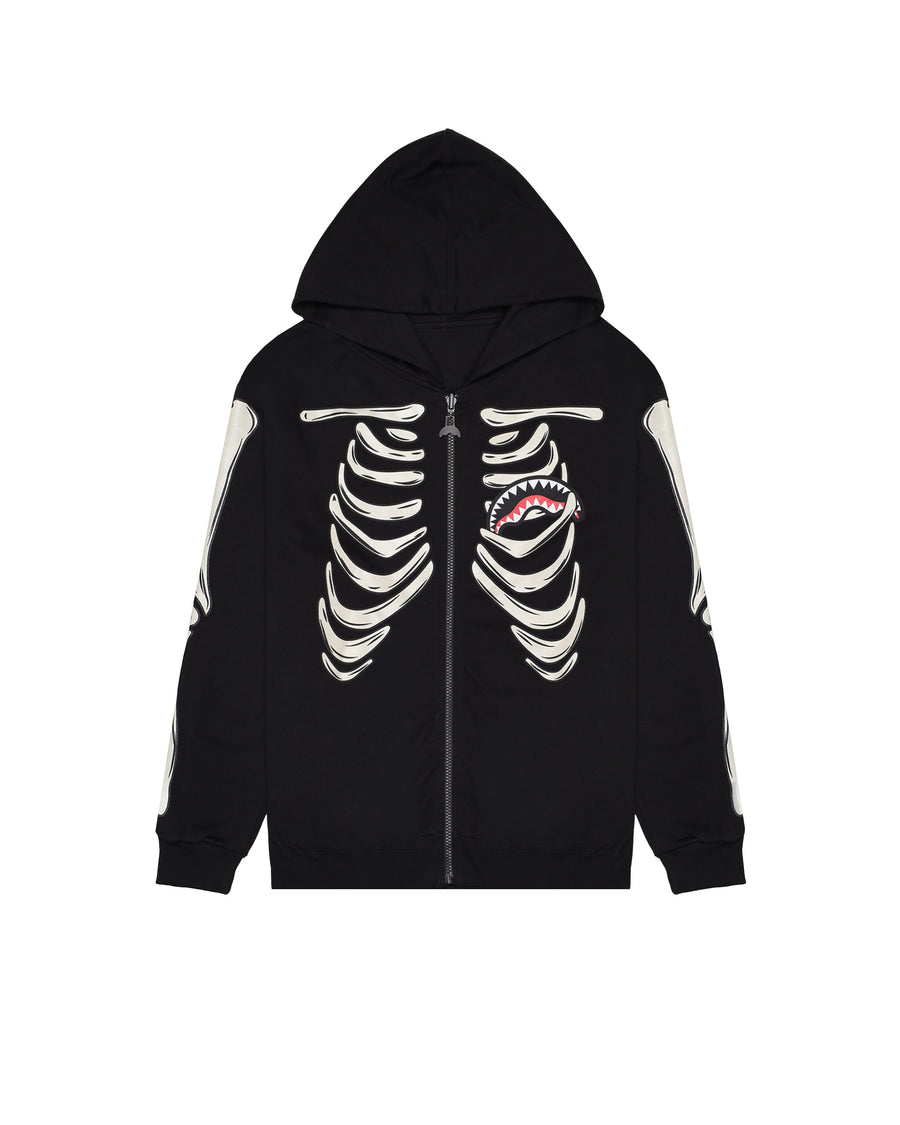 GLOW IN THE DARK SHARK BONE DOUBLE FULL-ZIP