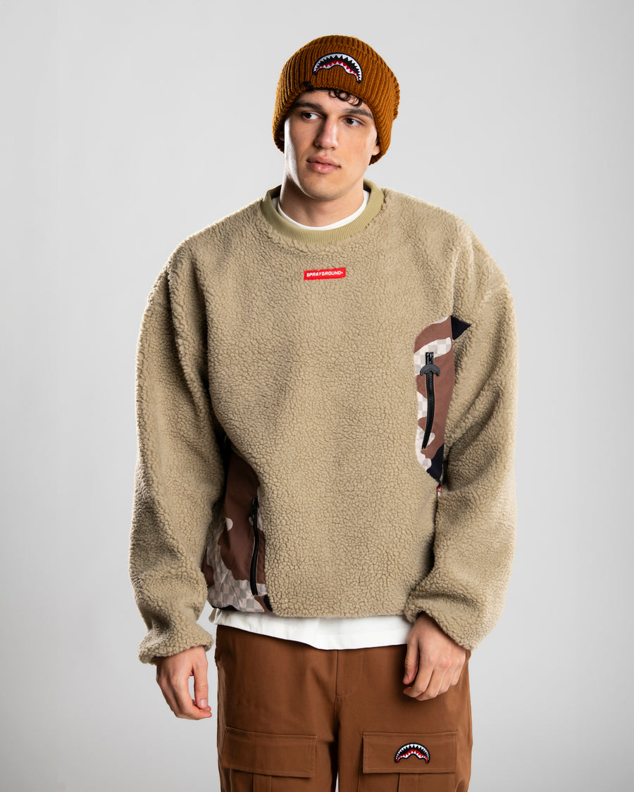 CAMO TEDDY CREWNECK