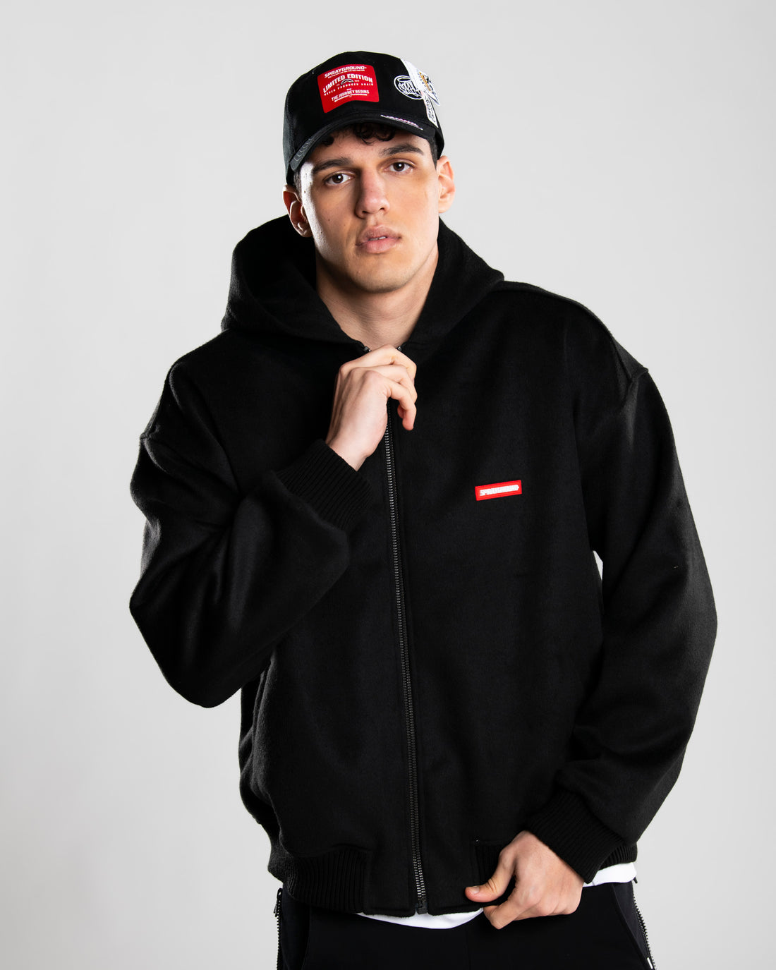 VELOUR FABRIC FULL-ZIP JACKET