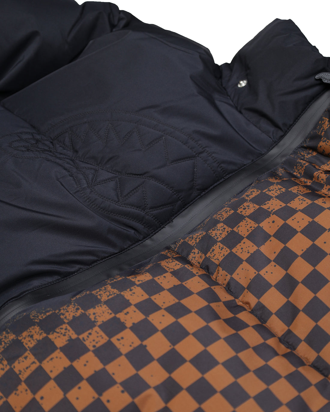 GREY CHECK DOWN JACKET