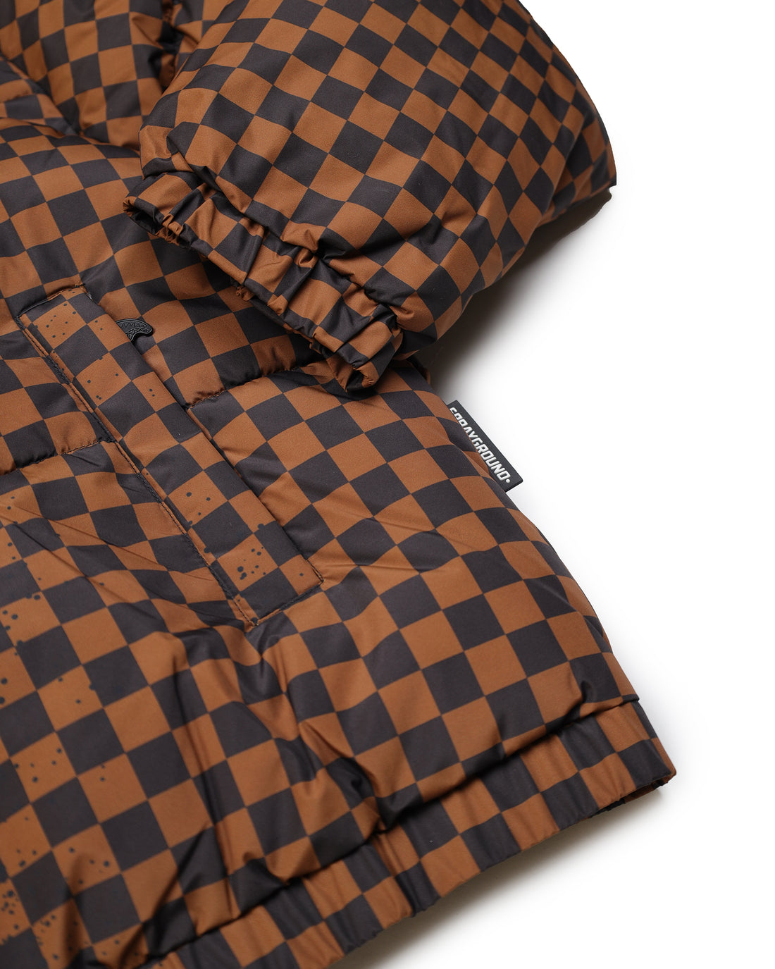 GREY CHECK DOWN JACKET