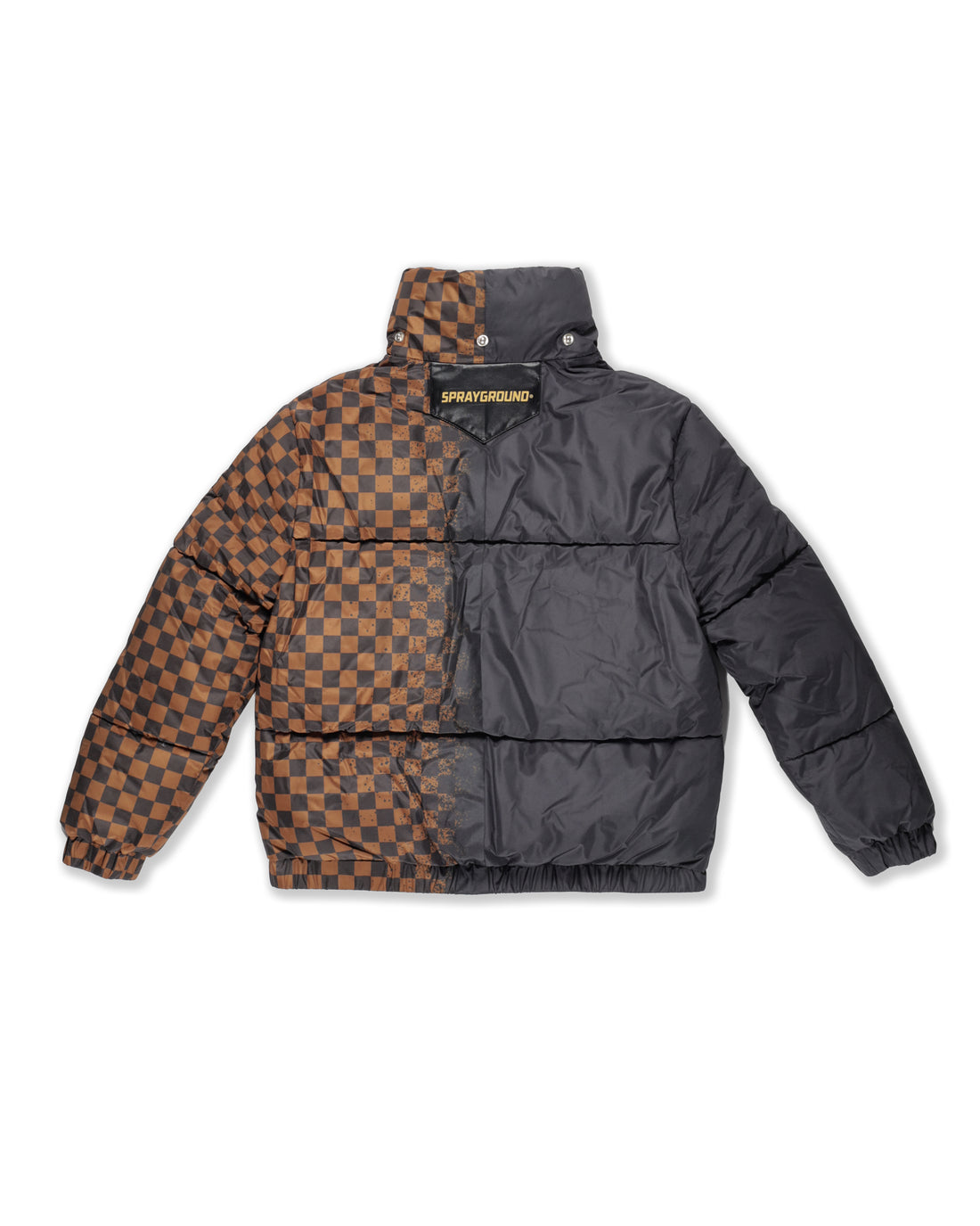 GREY CHECK DOWN JACKET