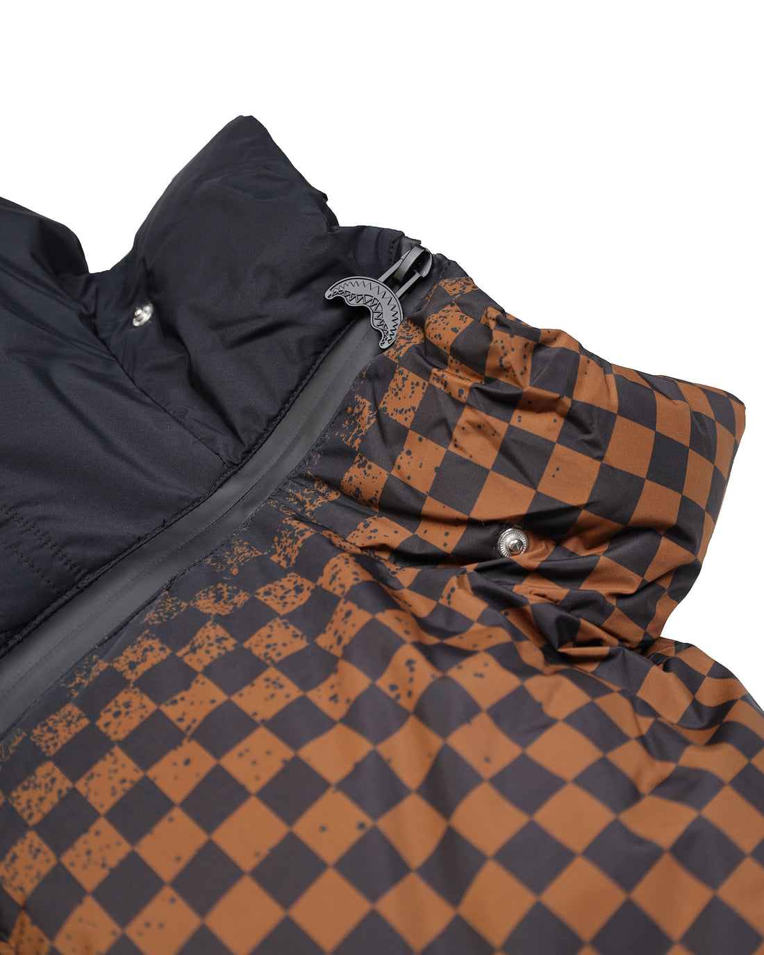GREY CHECK DOWN JACKET