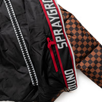 GREY CHECK DOWN JACKET