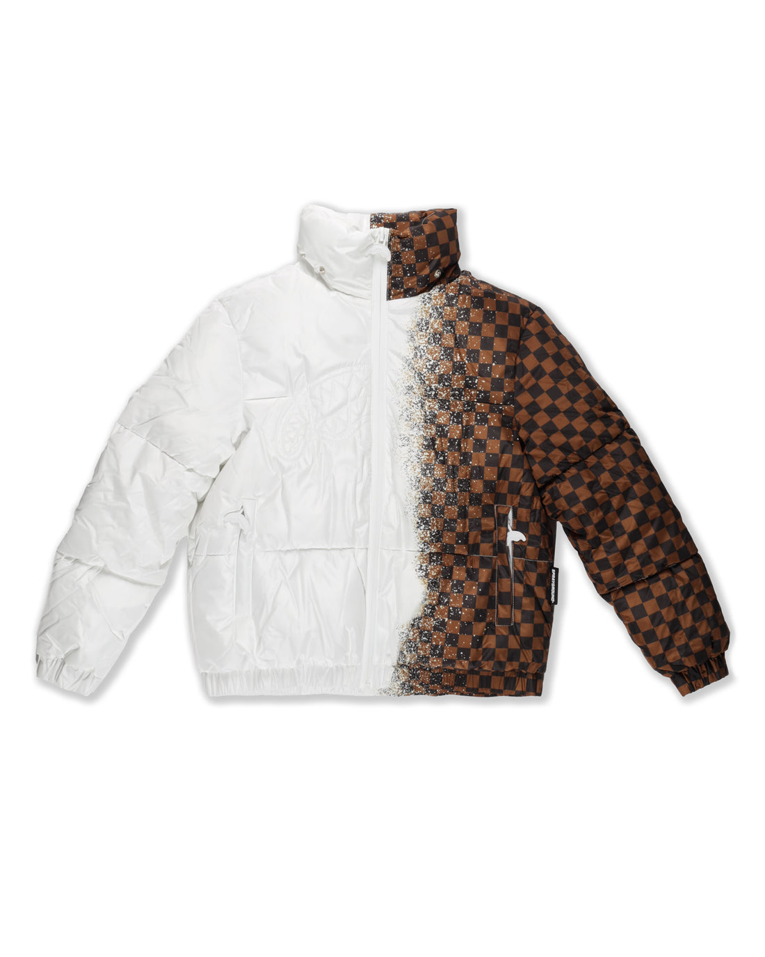 GREY CHECK DOWN JACKET