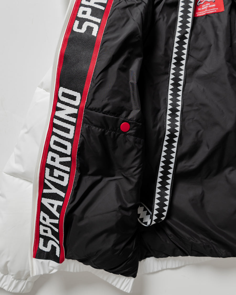 GREY CHECK DOWN JACKET