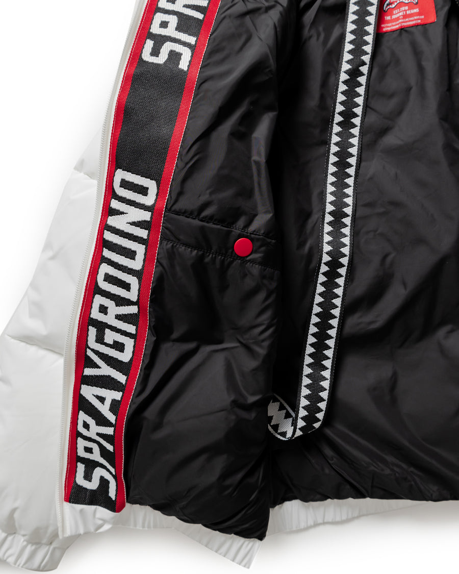 GREY CHECK DOWN JACKET