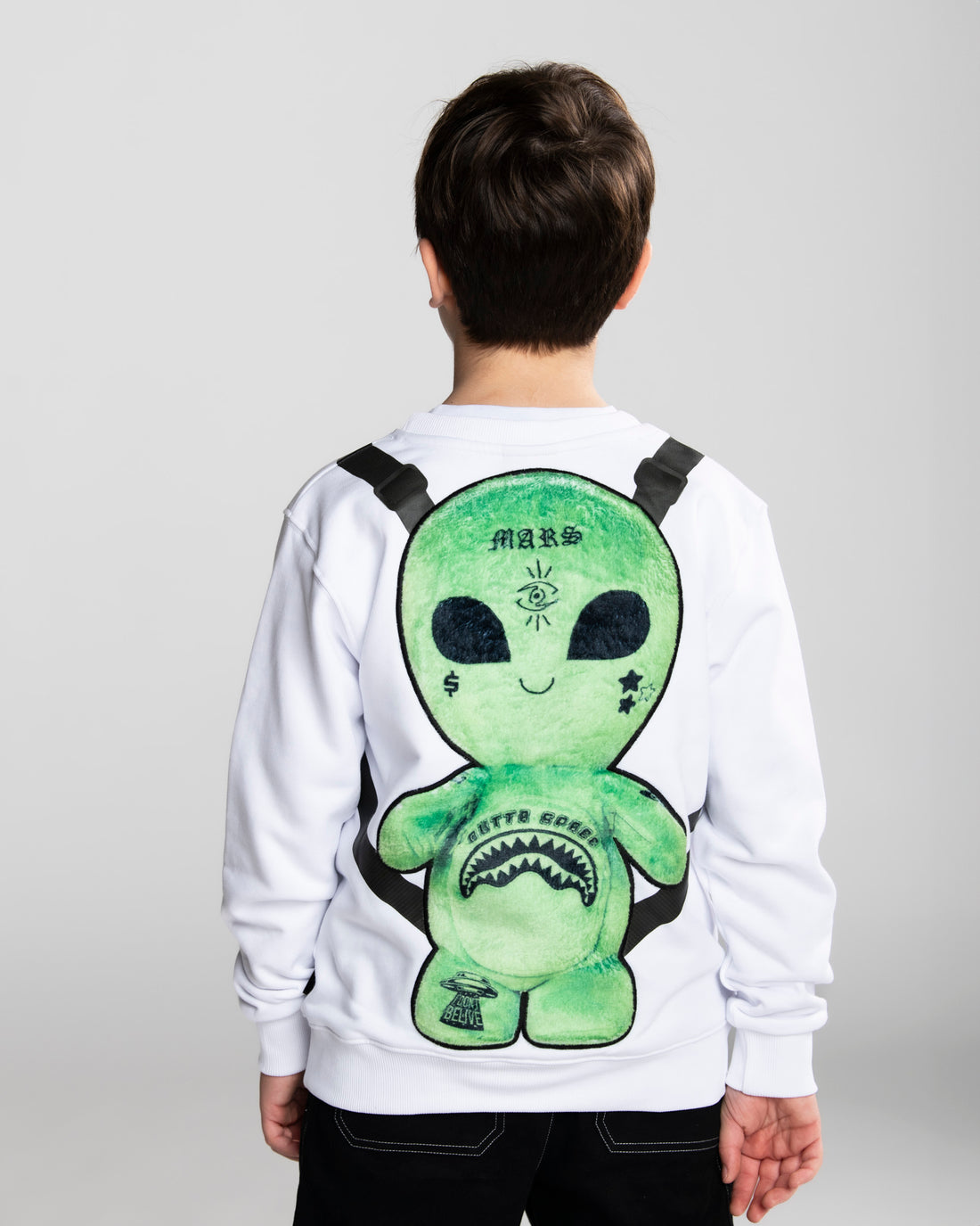 ALIEN PLUSH BACKPACK CREWNECK