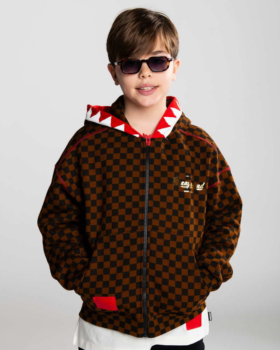 TAKEOVER THE THRONE CHECKE FULL-ZIP