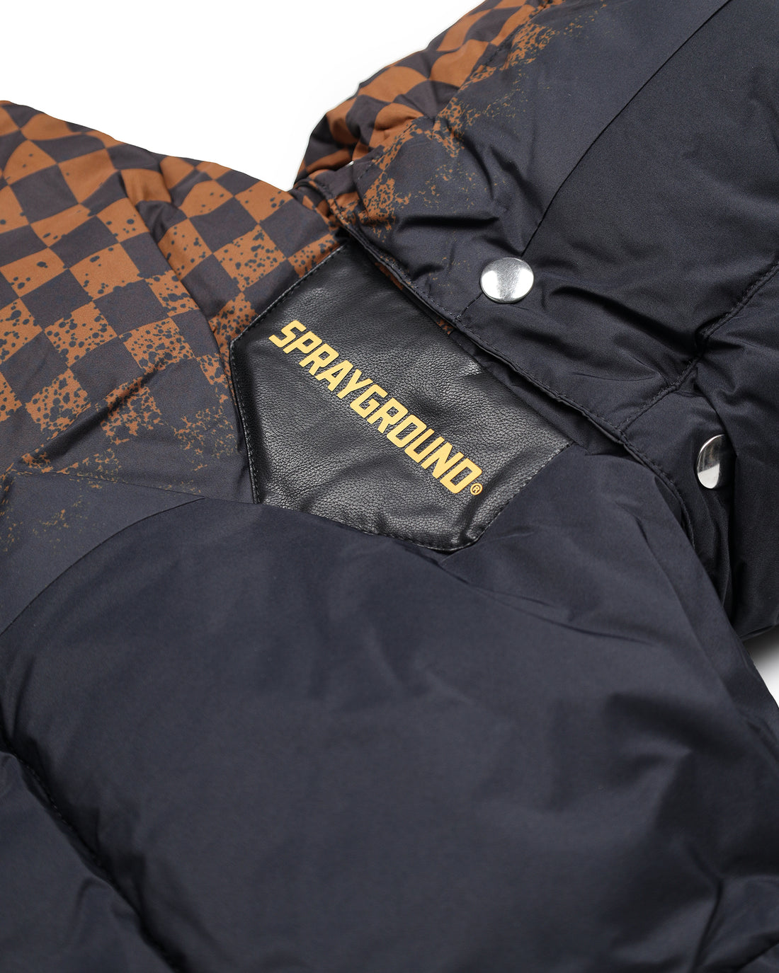 GREY CHECK DOWN JACKET