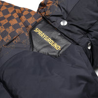 GREY CHECK DOWN JACKET