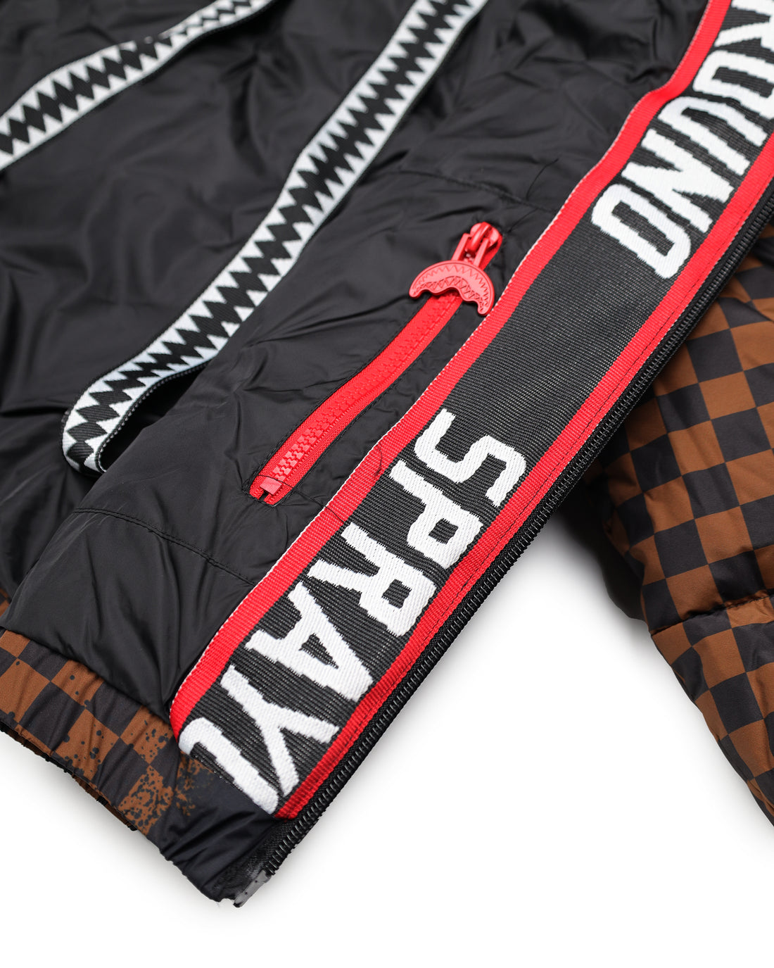 GREY CHECK DOWN JACKET