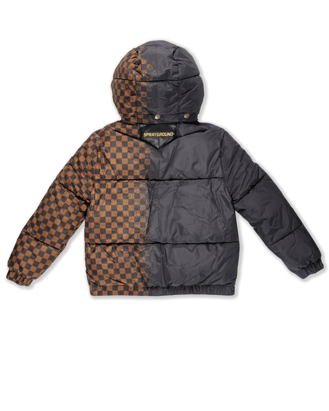 GREY CHECK DOWN JACKET