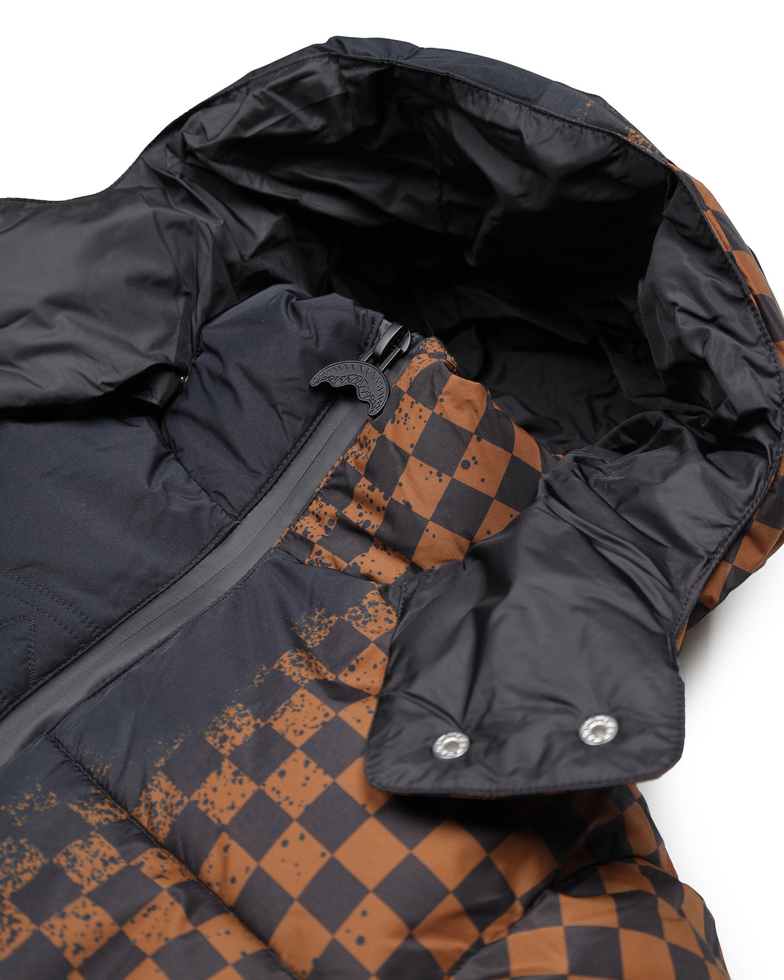 GREY CHECK DOWN JACKET