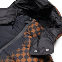 GREY CHECK DOWN JACKET