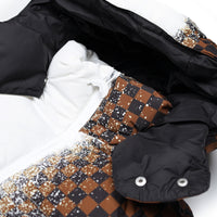 GREY CHECK DOWN JACKET