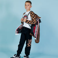 GREY CHECK DOWN JACKET